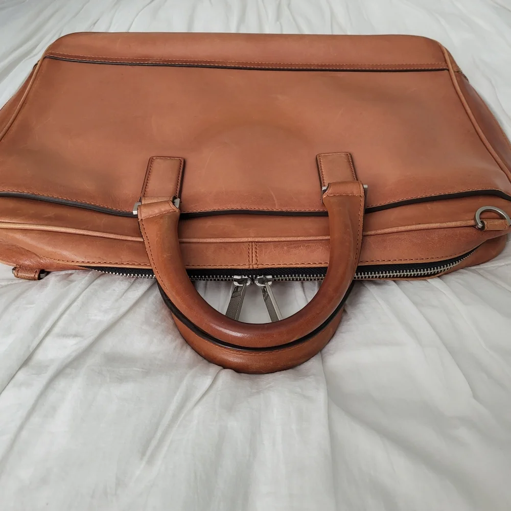 Jack Spade Fulton Leather Darrow Briefcase Laptop Bag